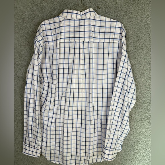 Men's pink blue and white checkered button down silk blend large - Picture 2 of 9